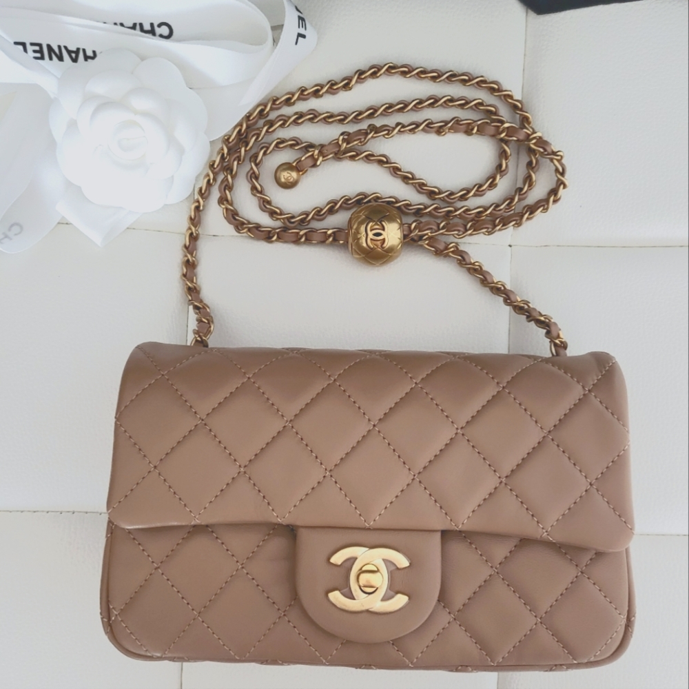Chanel 22b, Mini rectangle with ghw, Pearl crush, BNIB